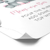 Cute Girl Elephant Balloons Baby shower Momosa Poster (Hoek)