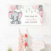 Cute Girl Elephant Balloons Baby shower Spandoek (Insitu)