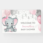 Cute Girl Elephant Balloons Baby shower Spandoek (Horizontaal)