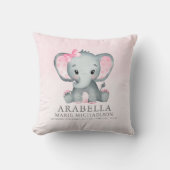 Cute Girl Elephant Pink Baby Kussen (Voorkant)