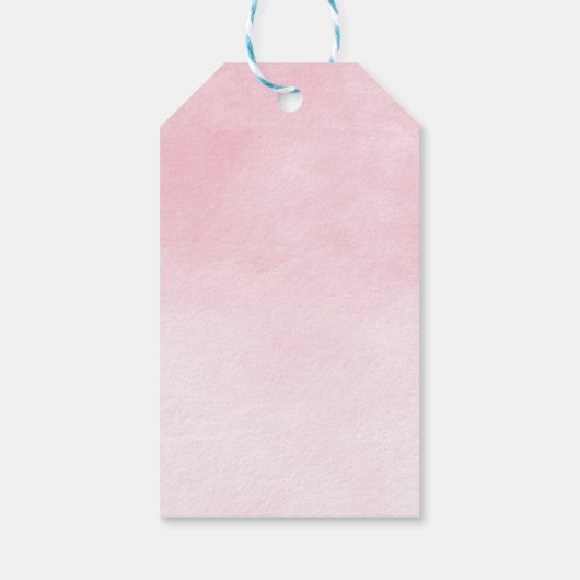 Cute Girl Elephant Pink Balloons Baby shower Cadeaulabel (Achterkant)