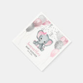 Cute Girl Elephant Pink Balloons Baby shower Servet (Hoek)