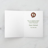 Cute Girl Elf op Wreate Kerstfeestdag Kaart (Binnen)