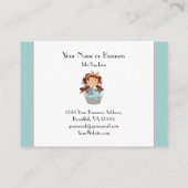 Cute Girl en Cat Bath Pet Grooming Visitekaartje (Achterkant)