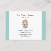 Cute Girl en Cat Bath Pet Grooming Visitekaartje (Achterkant)