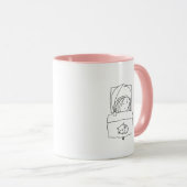 Cute Girl en Cat Personalized Hot Chocolate Name Mok (Voorkant rechts)