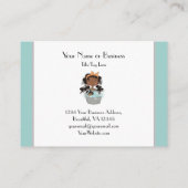 Cute Girl en Dog Bath Pet Grooming Visitekaartje (Achterkant)