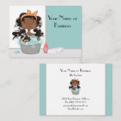Cute Girl en Dog Bath Pet Grooming Visitekaartje (Voorkant / Achterkant)