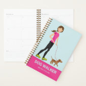Cute Girl en een bruine hond - Dog Walker Planner (Display)