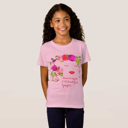 Cute Girl Face Art T-shirt (Voorkant volledig)