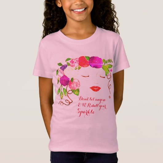 Cute Girl Face Art T-shirt (Voorkant)
