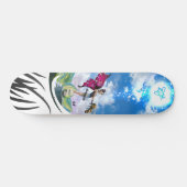 Cute Girl Fairy Casting Magic Spell on Bumble Bee Persoonlijk Skateboard (Horizontaal)