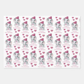 Cute Girl First Birthday Pink Elephant Personalize Inpakpapier Vel (Voorkant)