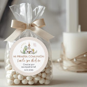 Cute Girl First Holy Communion Gifts and Favors Ronde Sticker