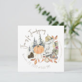 Cute Girl Friendsgiving Thanksgiving Dinner Kaart (Staand voorkant)