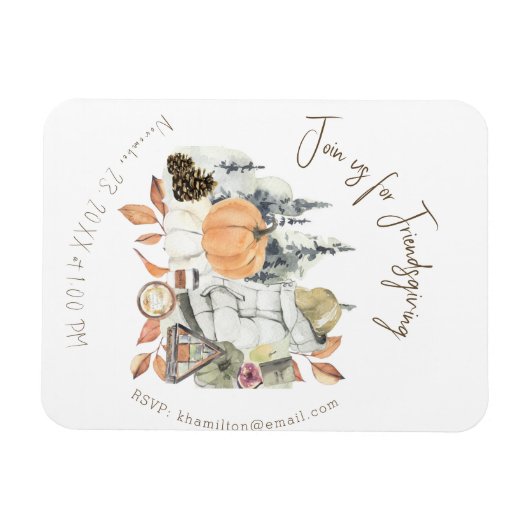 Cute Girl Friendsgiving Thanksgiving Dinner Magneet (Horizontaal)