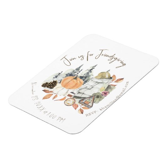 Cute Girl Friendsgiving Thanksgiving Dinner Magneet (Linkerzijde)