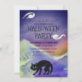 Cute Girl, Ghost, & Black Cat | Kids Spooktacular Kaart (Achterkant)