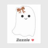 Cute Girl Ghost met Pset Bow Halloween Sticker (Vel)