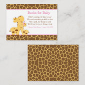 Cute Girl Giraffe Book Request for Baby shower Informatiekaartje (Voorkant / Achterkant)