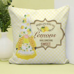 Cute Girl Gnome en Lemons Kussen