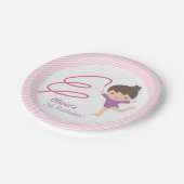 Cute Girl Gymnastics Kids Birthday Party Supplies Papieren Bordje (Gekanteld)