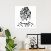 Cute Girl Hairstyle Poster (Thuiskantoor)