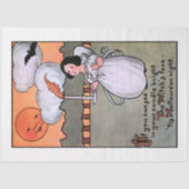 Cute  Girl & Halloween Candle w/Witch Face Tissuepapier (Voorkant)