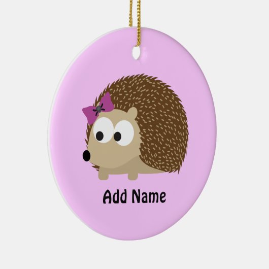 Cute Girl Hedégel Keramisch Ornament (Rechts)