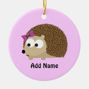 Cute Girl Hedégel Keramisch Ornament