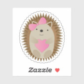 Cute Girl Hedgel Hugging a Heart Sticker (Vel)