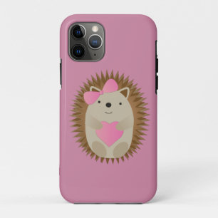 Cute Girl Hedgel Hugging a Pink Heart Case-Mate iPhone Case