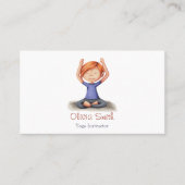 Cute Girl Illustration Yoga Instructor Visitekaartje (Voorkant)