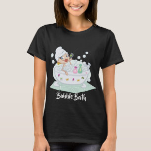 Cute Girl in Bubble Bath Black T-shirt