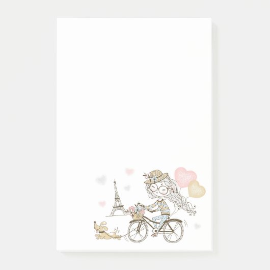Cute Girl in Parijs Post-it® Notes (Voorkant)