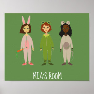 Cute girl' kamerpajama party thema poster