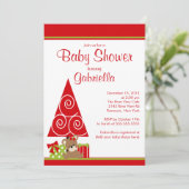 Cute Girl-kerstfeestdag Baby shower Kaart (Staand voorkant)