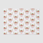 Cute Girl-kerstrenrenrendiergezicht Tissuepapier (Voorkant)