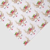 Cute Girl-kerstrenrenrendiergezicht Tissuepapier (Detail)