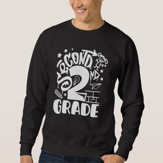 Cute Girl Kid 2nd Second Grade Squad Crew Team Cla Trui (Voorkant)