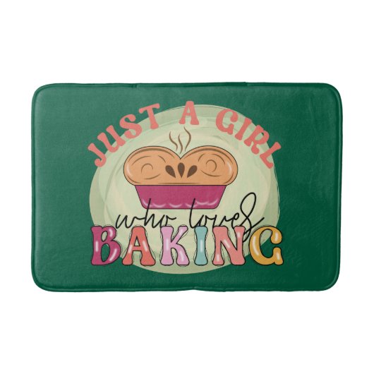 Cute girl loves baking word art kitchen badmat (Voorkant)