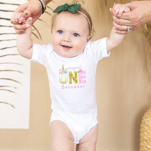 Cute Girl Magical Unicorn 1e verjaardag Romper