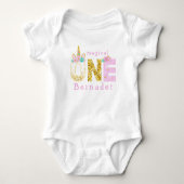 Cute Girl Magical Unicorn 1e verjaardag Romper (Voorkant)