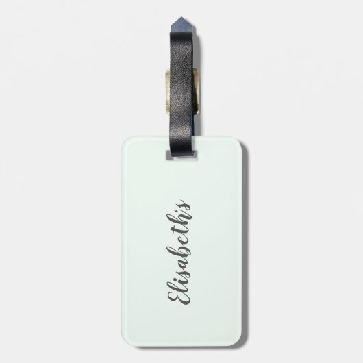 Cute Girl met Cat Personalized Bagagelabel (Achterkant verticaal)