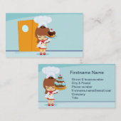 Cute Girl met chocolade Cake Visitekaartje (Voorkant / Achterkant)