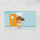 Cute Girl met chocolade Cake Visitekaartje (Voorkant)