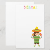 Cute Girl Mexican Fiesta Maracas Briefpapier (Voorkant / Achterkant)