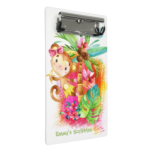 Cute Girl Monkey Climbing Tree Mini Klembord (Schuin)