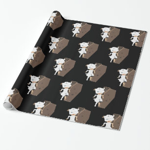Cute Girl Mummy Coffin Halloween Design Cadeaupapier