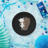 Cute Girl Mummy Coffin Halloween Design Papieren Bordje (Feest)